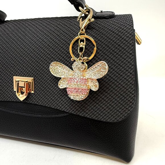 🎁Holiday Special! Pink Bumble Bee Handbag Charm - Picture 1 of 1